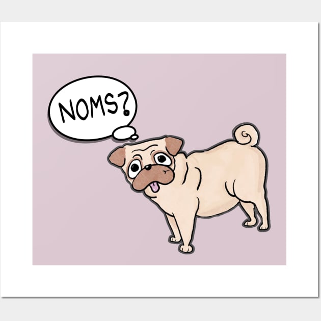 Pug Noms Wall Art by FlippinTurtles